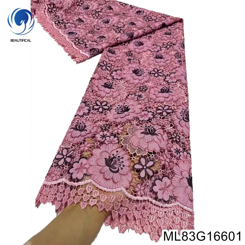 

Elegant and Generous, African Water Soluble Lace Fabric , Embroidery Flower Design , High Quality Evening Dress, ML83G166