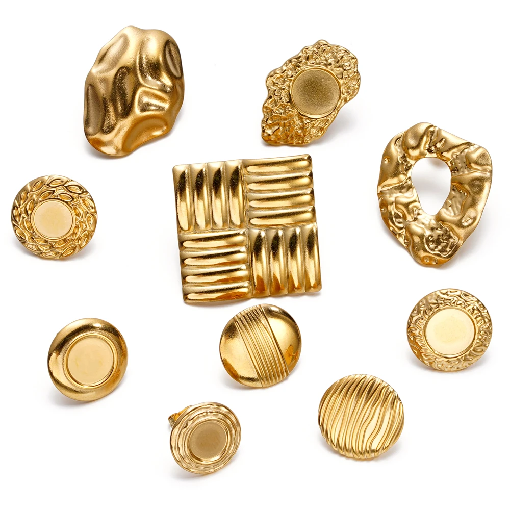 

2pcs/lot Stainless Steel Gold Color Earring Studs Base Pins With Earring Plug Ear Back for Jewelry Making DIY Supplies