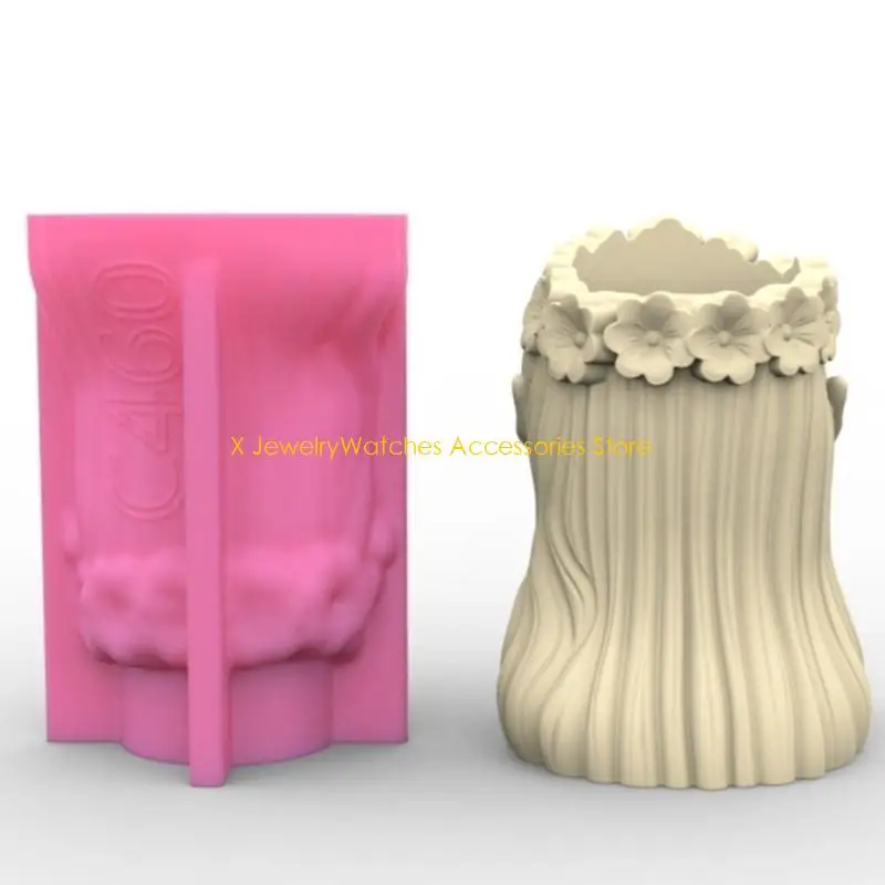 

31KD Pen Holder Flower Pot Silicone Mold Wreath Girls Epoxy Resin Mold DIY Decoration Tools Planter Making Supplies
