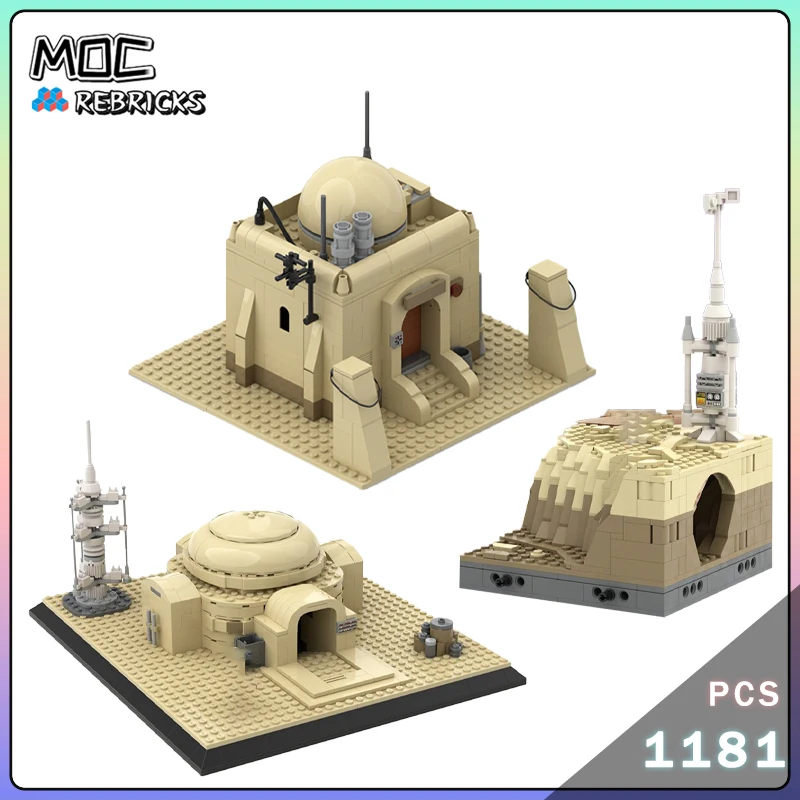 

MOC Building Block Tatooine Single House Building TAT01 Moisture Luke's home Lars Homestead Vaporator Model DIY Bricks Toys Gift
