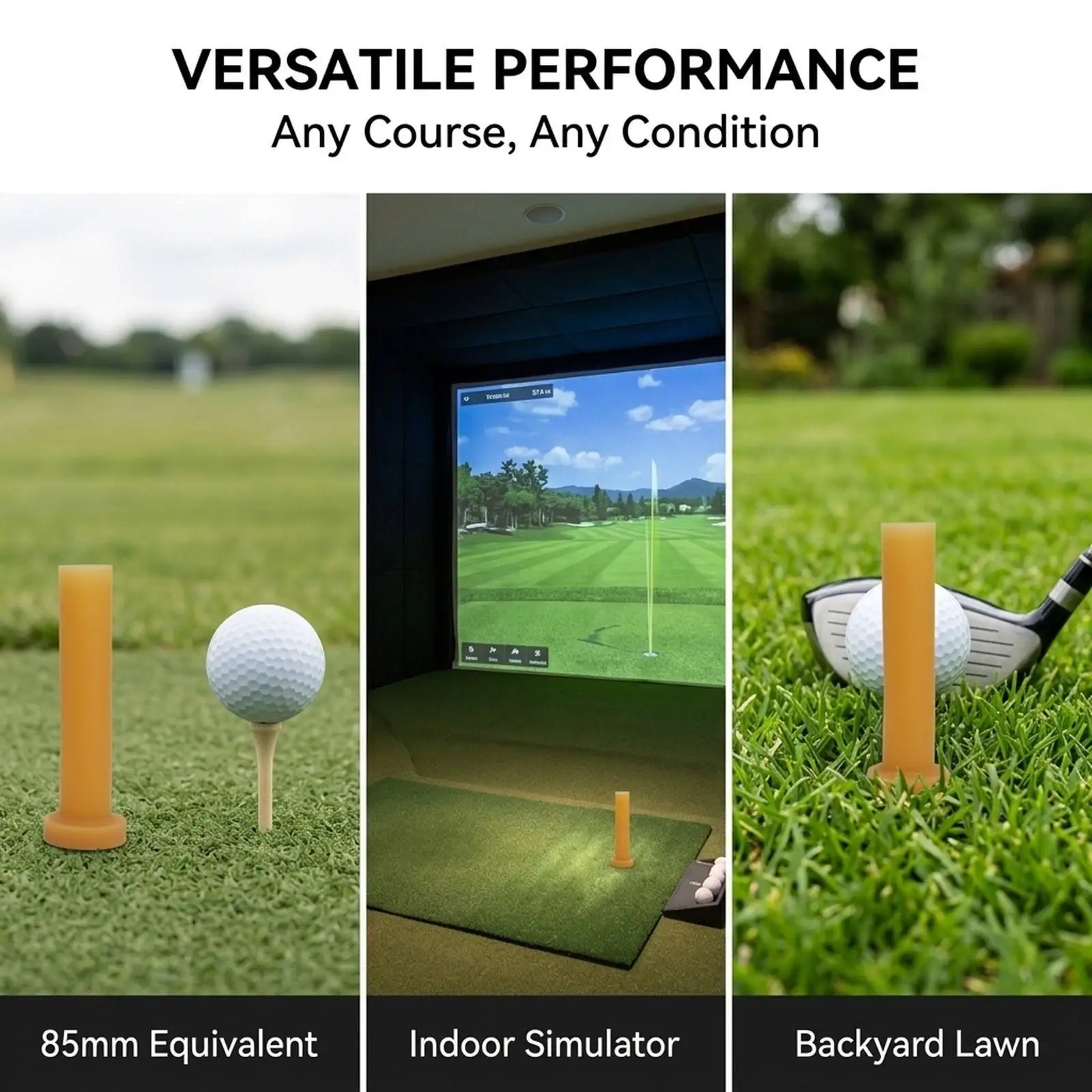 Rubber Golf Tee Professional Backyard Chipping Outdoor Golf Ball Holder Golf Simulator Tee Golfer Equipment for Driving Range