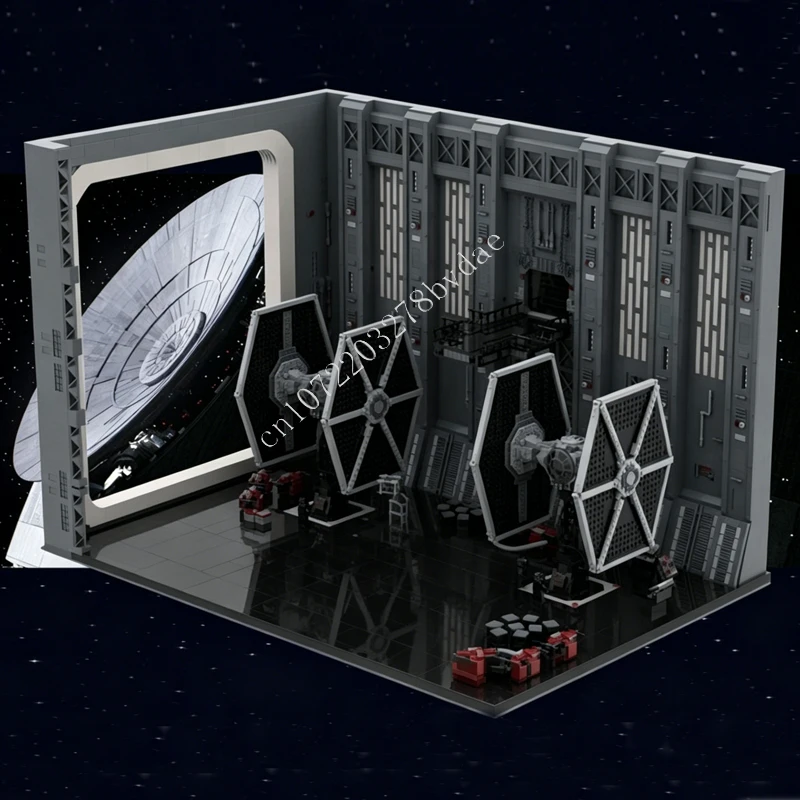 

7253PCS TIE Hangar Space War Military MOC SpaceShip Battle Model Building Blocks Architecture DIY Education Model Toys Gift
