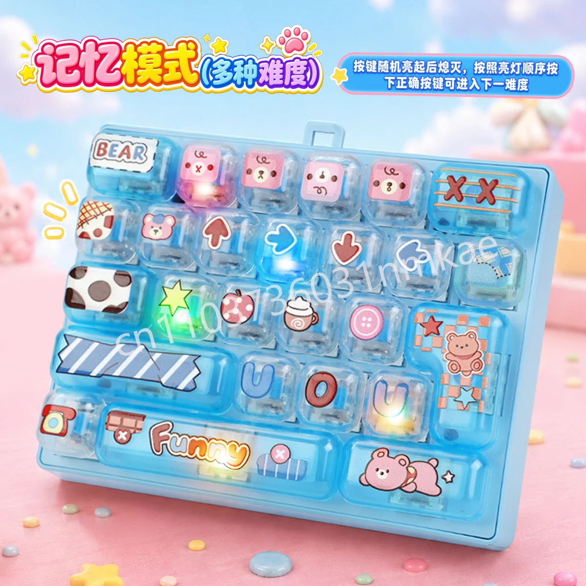 26 keycaps with LED lights on the groundhog game keyboard release pressure for children and adults as gifts