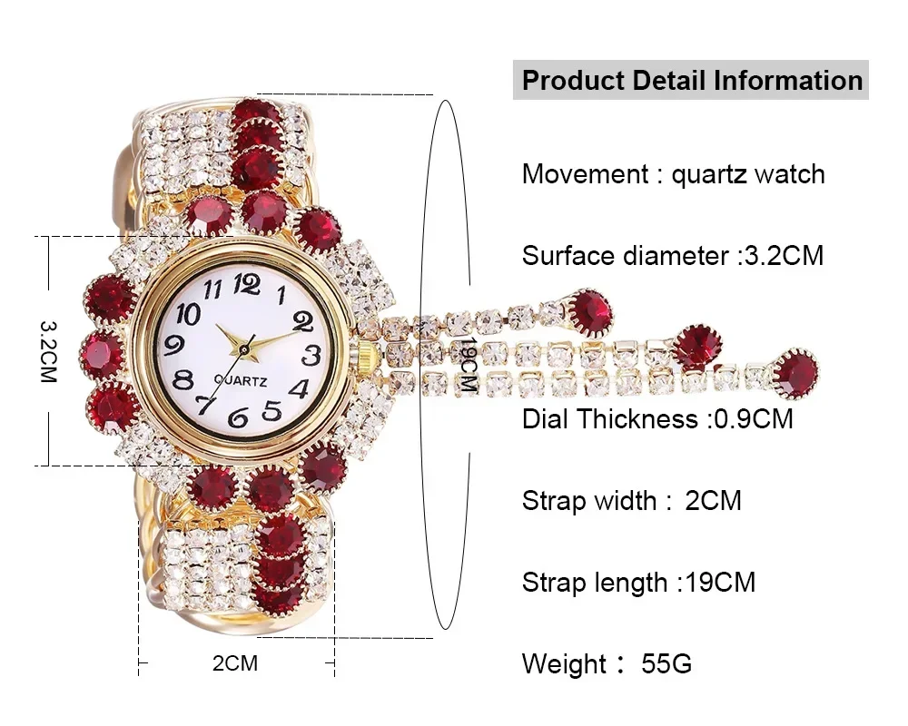 New Luxury Bracelet Watch for Women Fashion Trend Diamond Quartz Wristwatch Personality Womens Watches High Quality Dress Watch