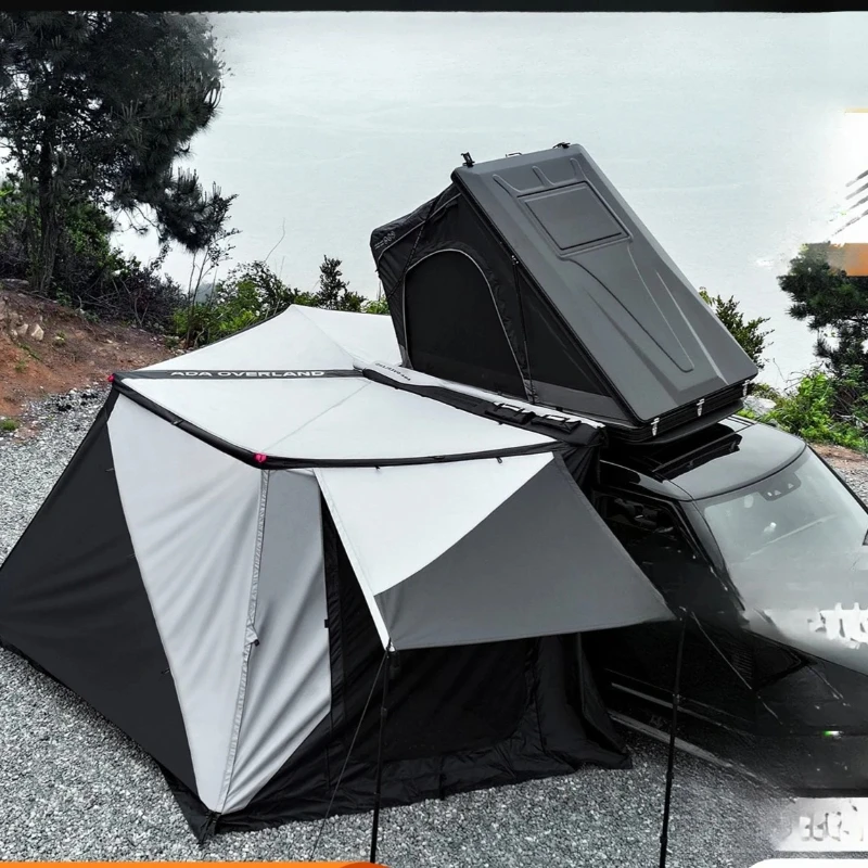 

270-градусная боковая палатка, боковая палатка для автомобиля, открытый кемпинг, вентилятор, навес, тент