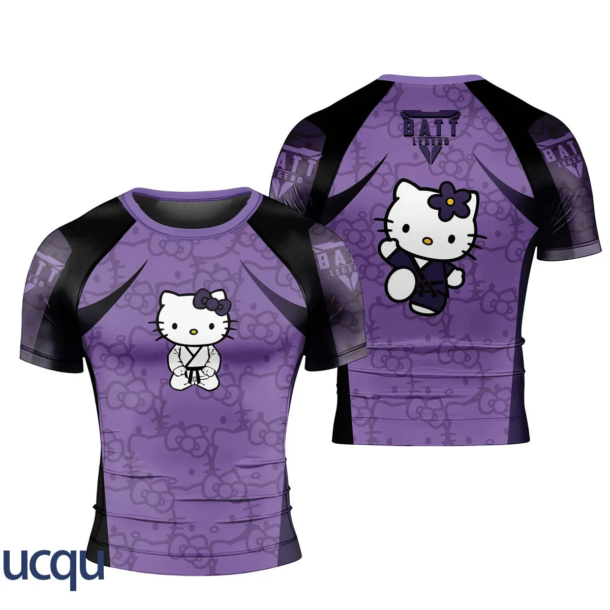 2025年最新入荷スタイル ハローキティ 柔術風 カートゥーン パープル Tシャツ メンズ レディース スポーツ 快適 通気性 ティー 3D ファッション ウェア