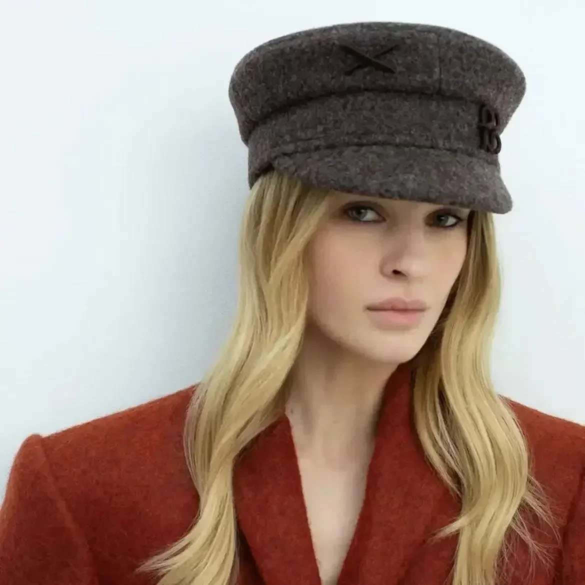 New Arrival Brand Designer Baker Boy Letter Military Hats for Women Men Winter Newsboy Caps Letter Flat Woolen Casquette Beret