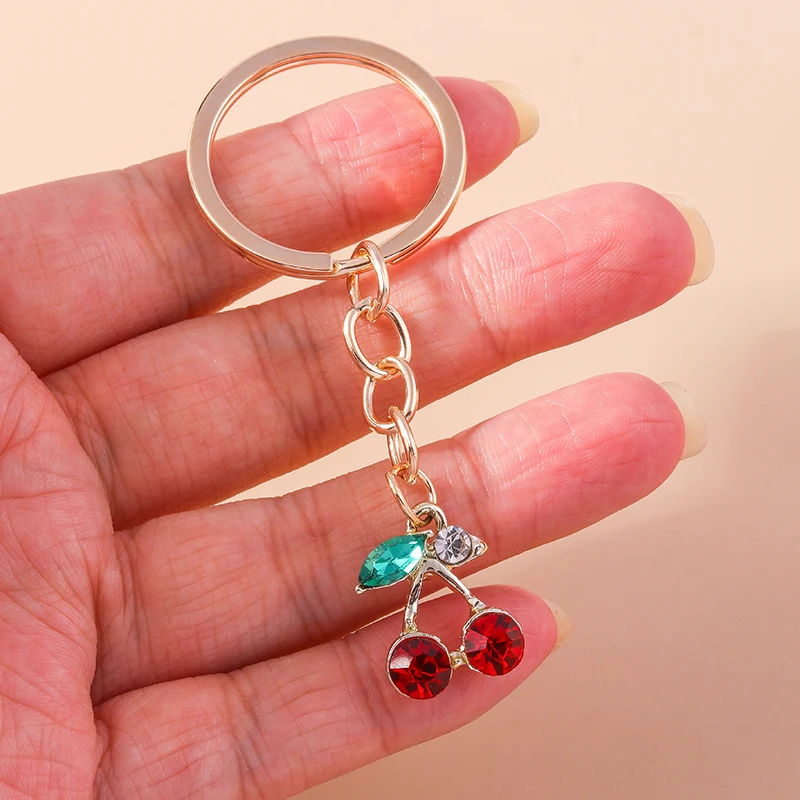Modische Frucht-Kirsch-Schlüsselanhänger, Emaille-Herzanhänger, Schlüsselringe für Damen und Herren, Autoschlüssel, Handtaschen-Schlüsselanhänger, Accessoires, DIY-Geschenke – Detail 9