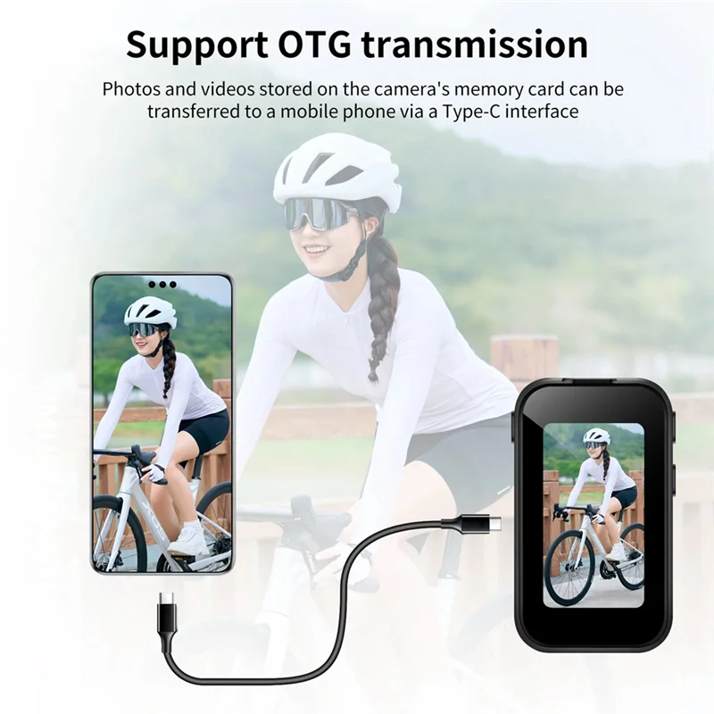 CJSD-Mini cámara de pulgar 2K con montaje en motocicleta con pantalla HD de 1,47 ", para grabadora de vídeo de viaje en bicicleta deportiva al aire libre, color blanco