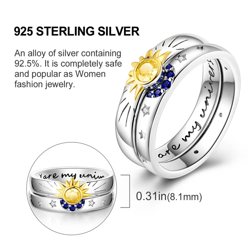 925 Sterling Silver Women Fashion Stackable Rings Luxury Sparkling CZ Infinite Butterfly Flower Simple Finger Ring For Female