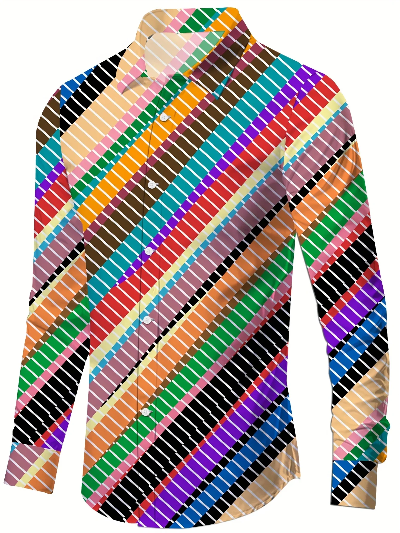 Spring Summer Men's Fashion Casual Long Sleeve Shirt Comfortable New Style Lapel Long sleeved shirt Men's Clothes Trend Top