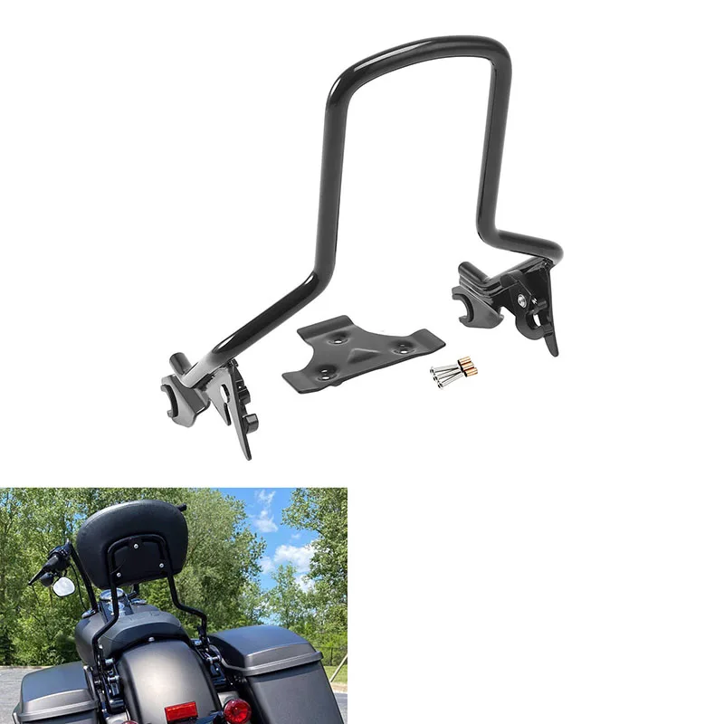 Motorcycle Detachable Upright Sissy Bar Backrest For Harley Touring Road King Street Glide Road Glide 2009-2023 2021 18 19 17 15