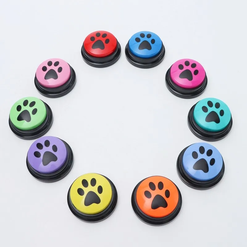 Pet Communication Button Dog Toys Recordable Pet Speaking Training Dog Talking Button Cute Claw Print Pattern Dog Accessories