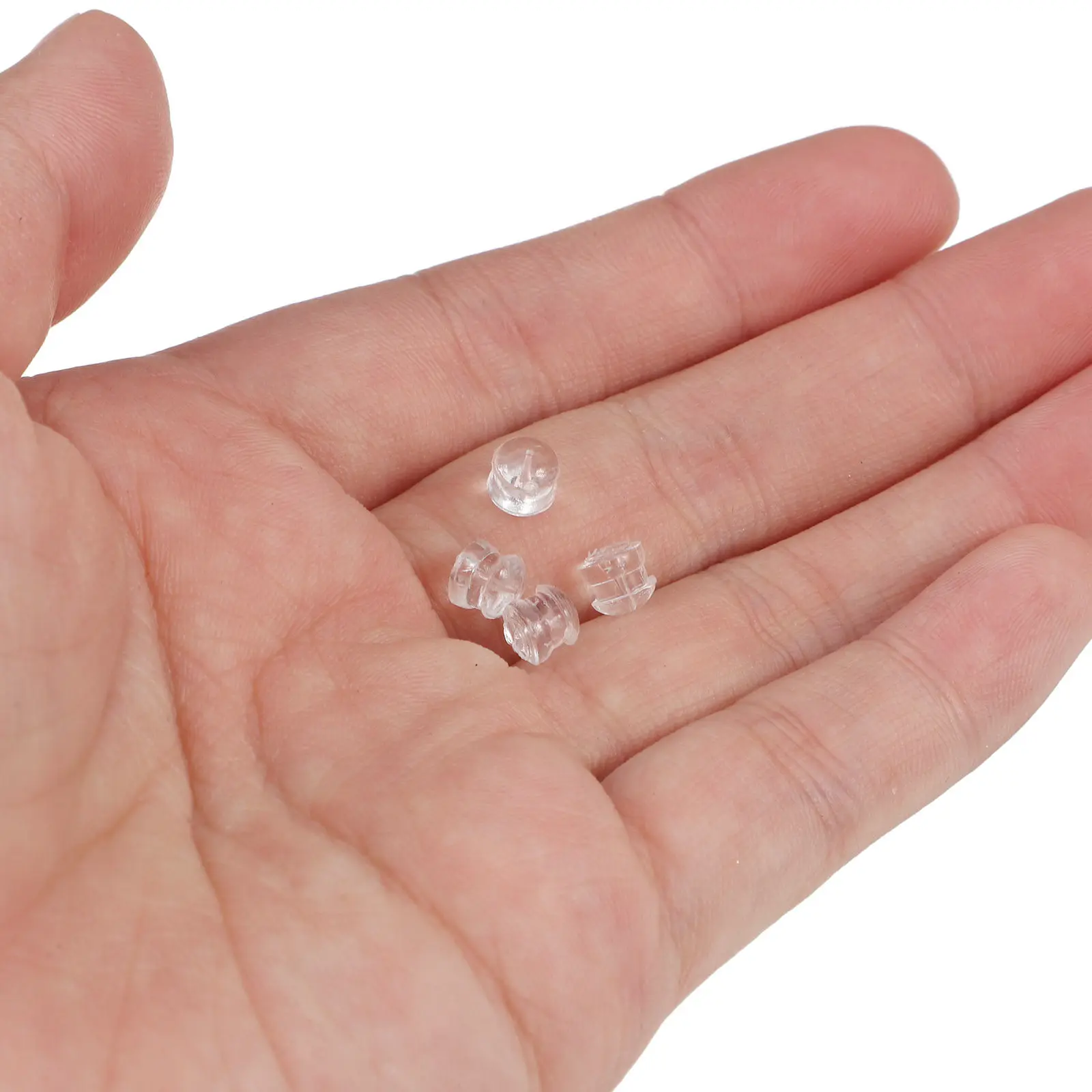 90Pcs Silicone Earring Backs Clear Soft Silica Gel Studs Clutch Stoppers Secure Invisible Replacement for Hoops Drops Fish Hooks