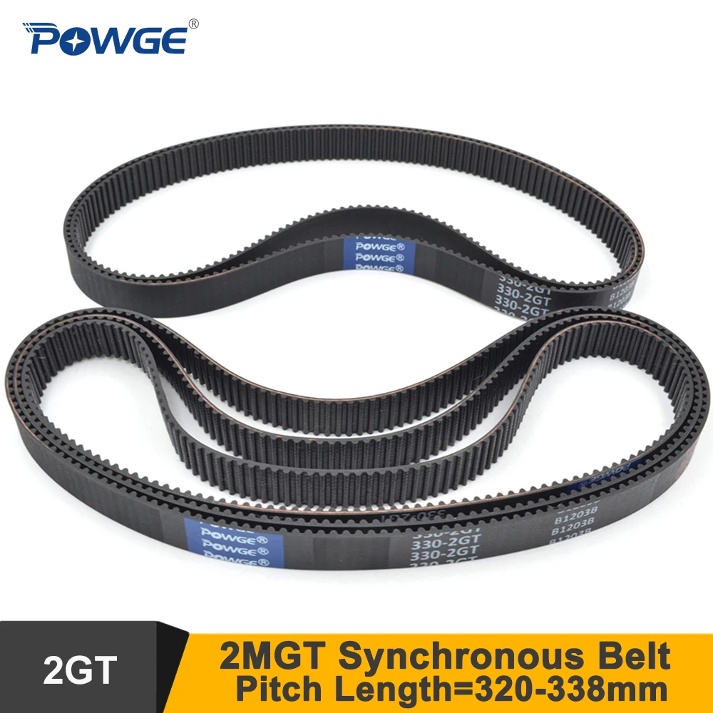 

POWGE LP=320 322 324 326 328 330 332 334 336 338 2GT Timing Belt W=6/9mm 2MGT GT2 Closed-Loop Synchronous Belt 320-2GT 330-2GT