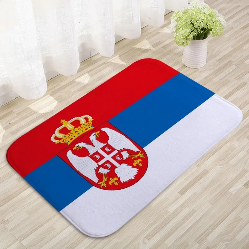 Diatom Mud Door MatPortugal National Flag Doormat Decor Print Geometric Floor Mat 3D Doormat Soft Flannel Non-Slip Doormat