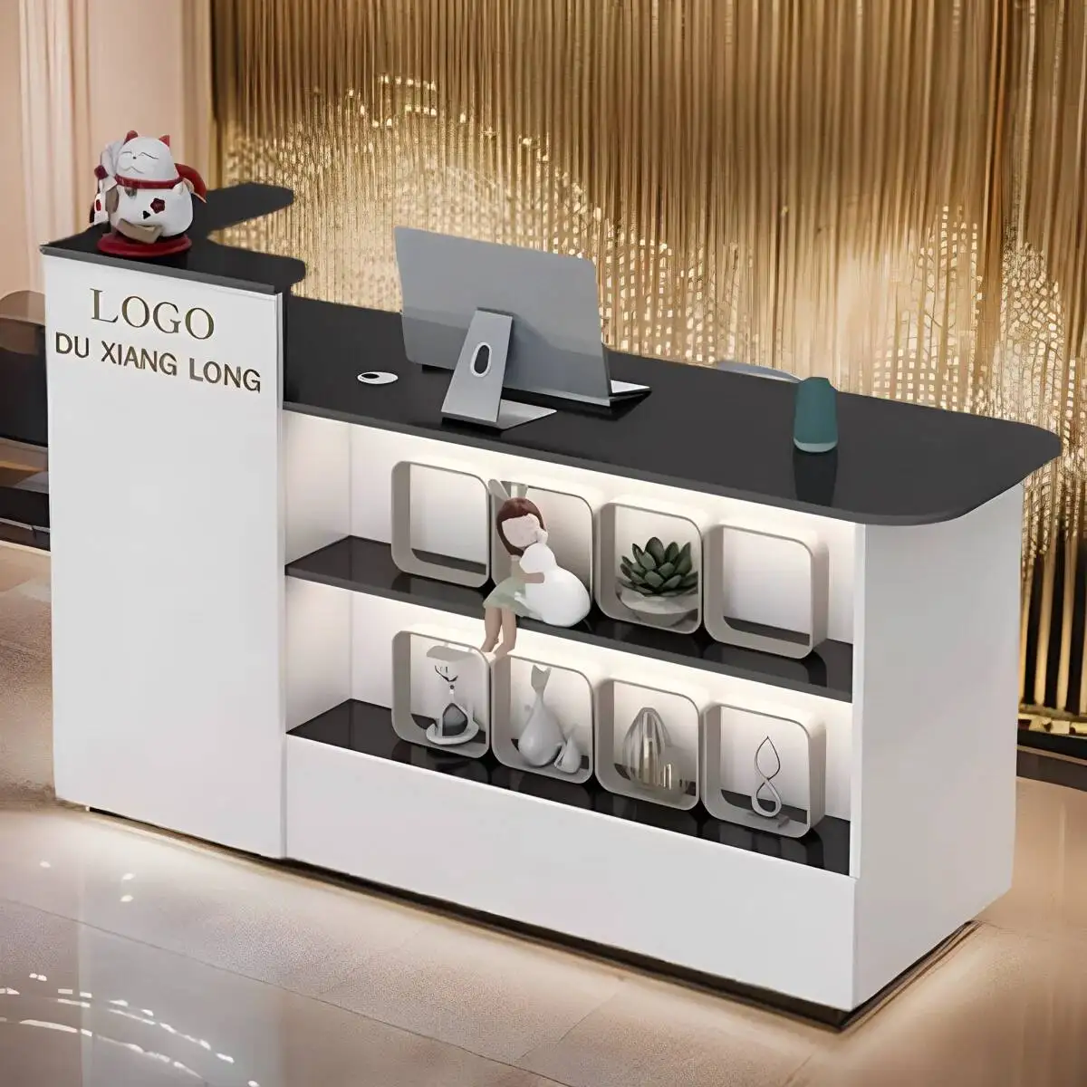 

Beauty Salon Small Reception Desk Hair Luxury Bar Counter Custom Simple Cashier Escritorio De Recepcion Commercial Furniture