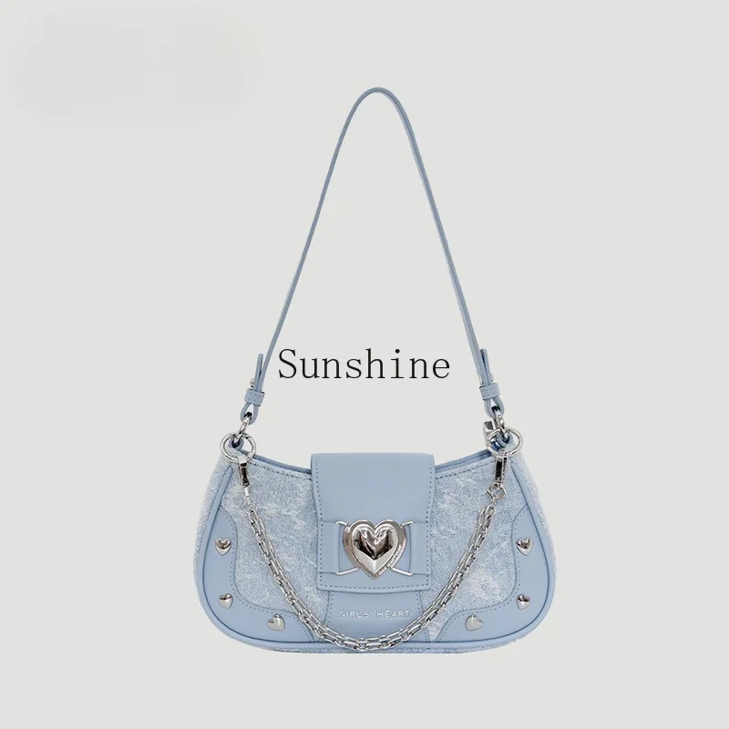 Galaxy girl retro denim, sweet and cool design spring and summer portable shoulder underarm messenger bag