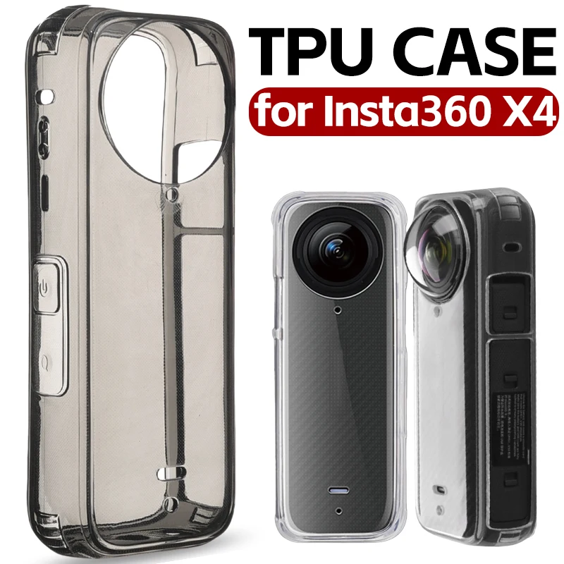 For Insta360 X4 Transparent Protective Case Anti-Scratch All-around Protector Soft TPU Cover For Insta 360 X 4 Accessories