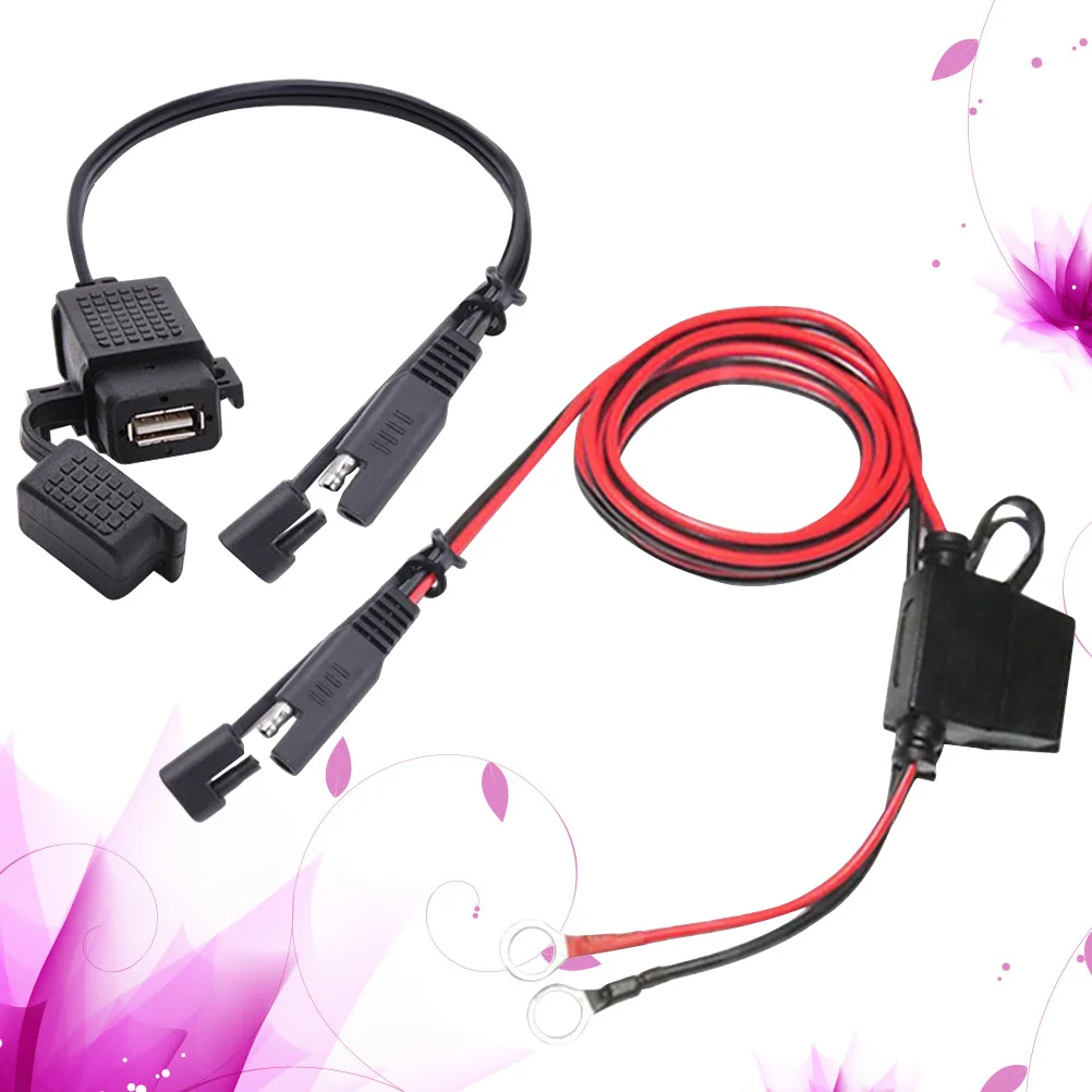 

Мобильный телефон Sae-USB для мотоцикла, черный универсальный интерфейс быстрой зарядки, совместимый с большинством смартфонов, планшетов, GPS