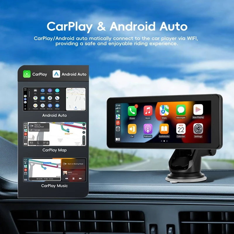 Super Sale 6.86'' IPS Screen Car Monitor CarPlay Android Auto Navigation Cast Baby Monitoring IR Night Vision Camera