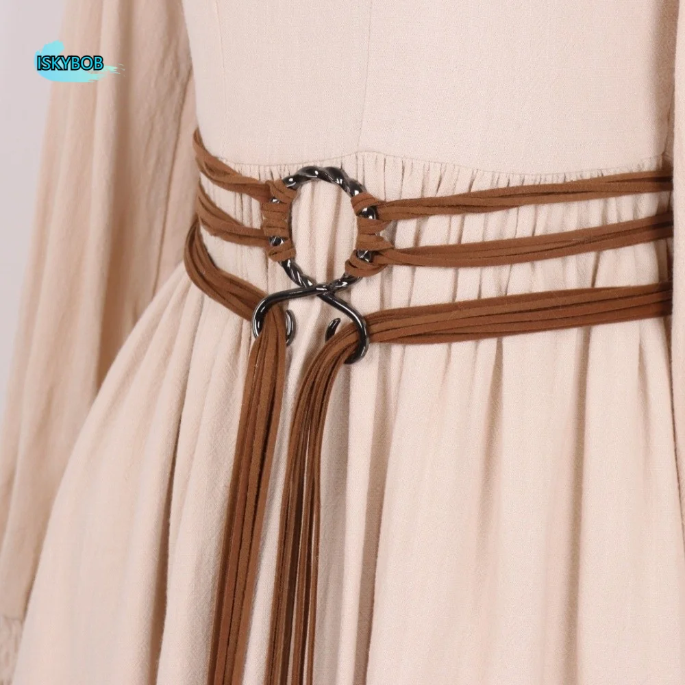 

Unique Adjustable Long Rope Chain Belt Braided Knot Design Waist Cinch Fringe Loop Handcrafted Look Decorative Belt Gothic