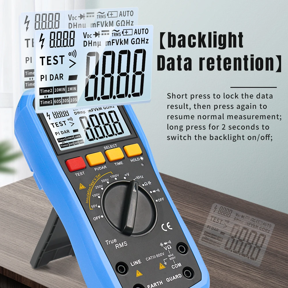 Snakol SK-505A 2in1 Insulation Resistance Tester 1000V Megohmmeter Professional Digital Multimeter Voltmeter Ohm Electrical Tool