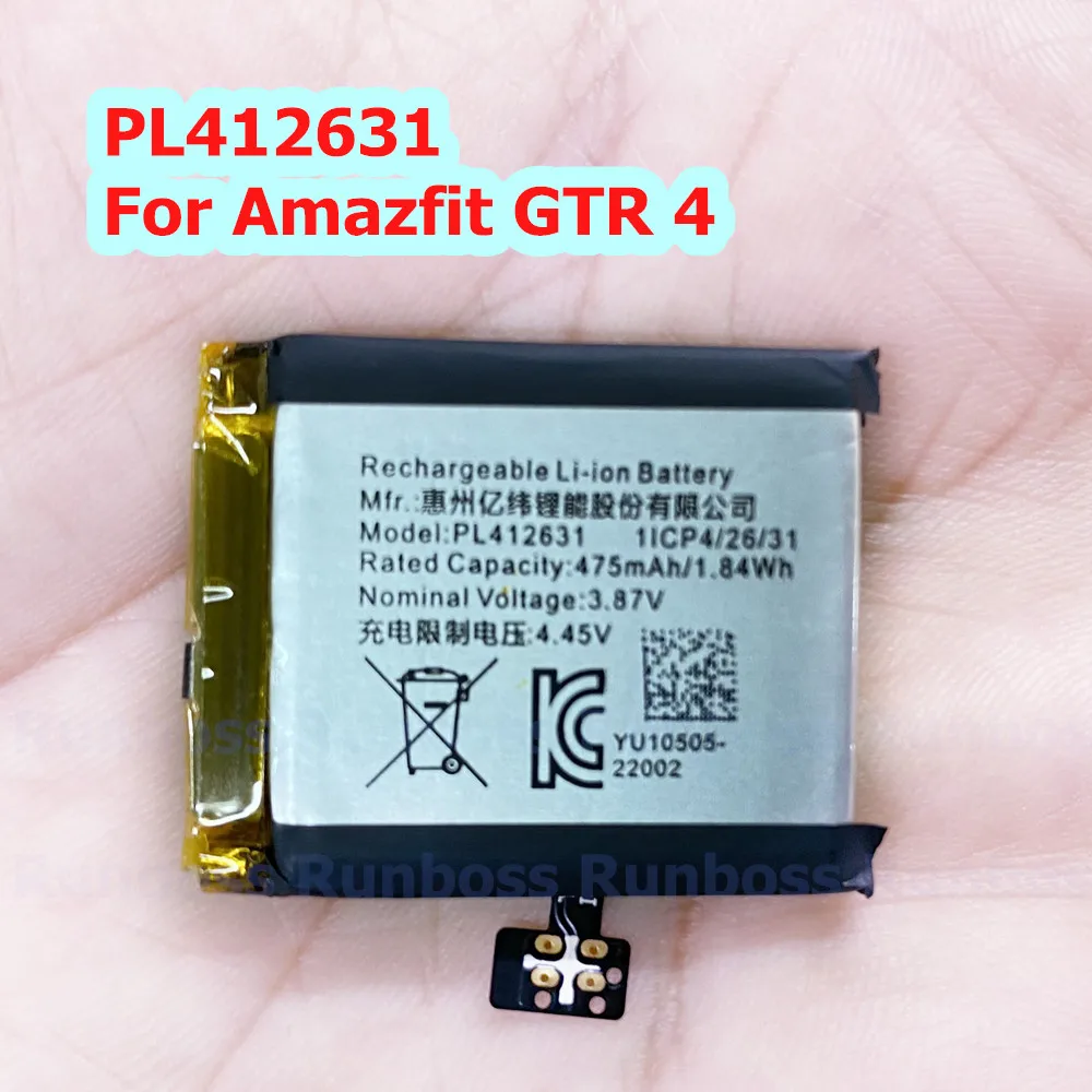 New PL412631 475mAh Original Battery For Huami Amazfit GTR 4 47mm A2165 A2166 Watch Battery Repair Replacement Part