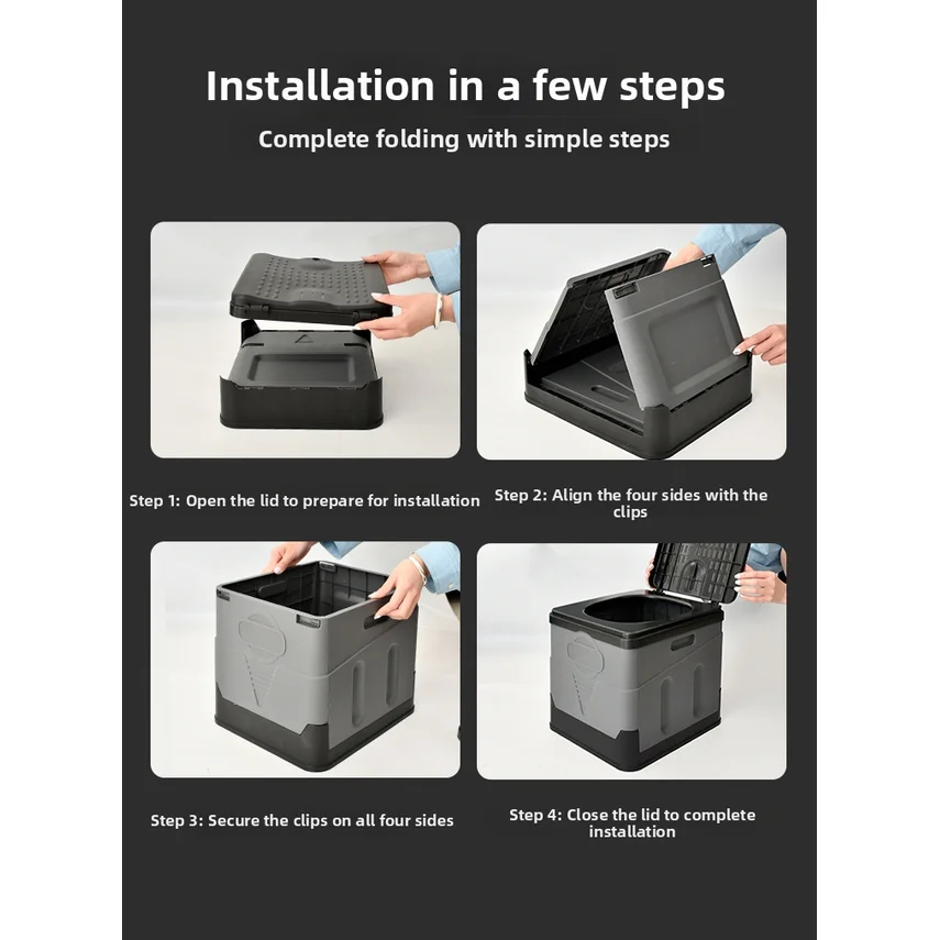 Foldable Portable Car Toilet For Camping,Camping Trips, And Emergency Use In Self-driving Tours