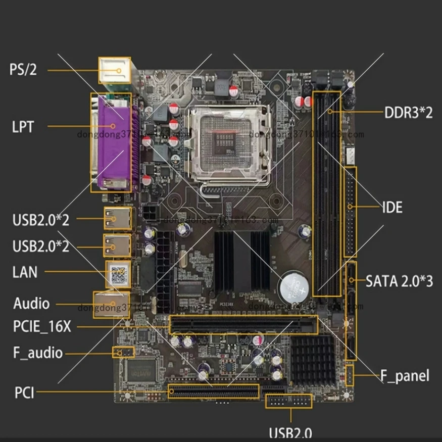 اللوحة الرئيسية G41 775 771 دبابيس ذاكرة DDR3 مع منفذ الطباعة منفذ COM فتحة PCI قطع الأسلاك بطاقة واجهة شبكة جيجابت