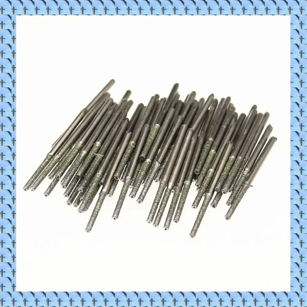NOCM 100Pcs Ultra-Long Diamond Drilling Bits Emery Diamond Abrasive Bits Peeling Needle A Type Teeth Grinding Burr