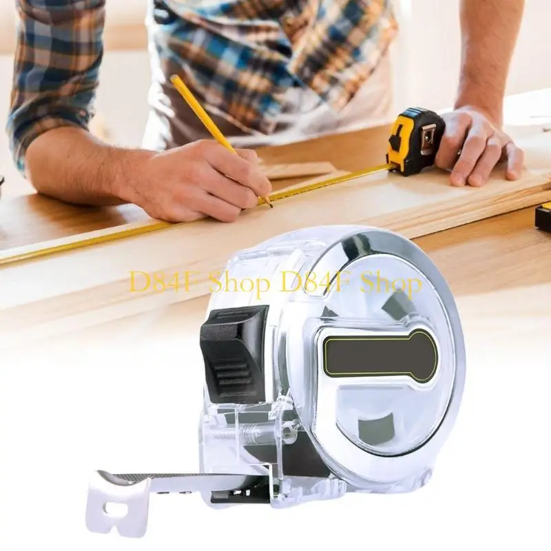 D84F Retractable Ergonomic Grip Stainless Steel Tape Measure Durability ABS Carbon Steel Body For Precise Use Easy to Carry