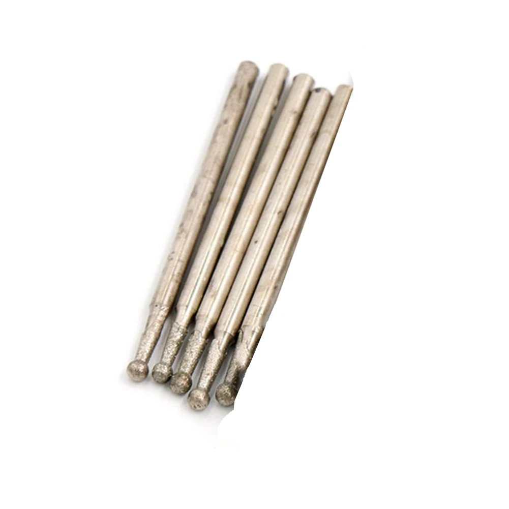 

0.5mm-3mm Ball Round Rotary Diamond Burr Drill Bit Grinding Carving 5pcs For Engraving, Engraving, Forming, Drilling - Filing