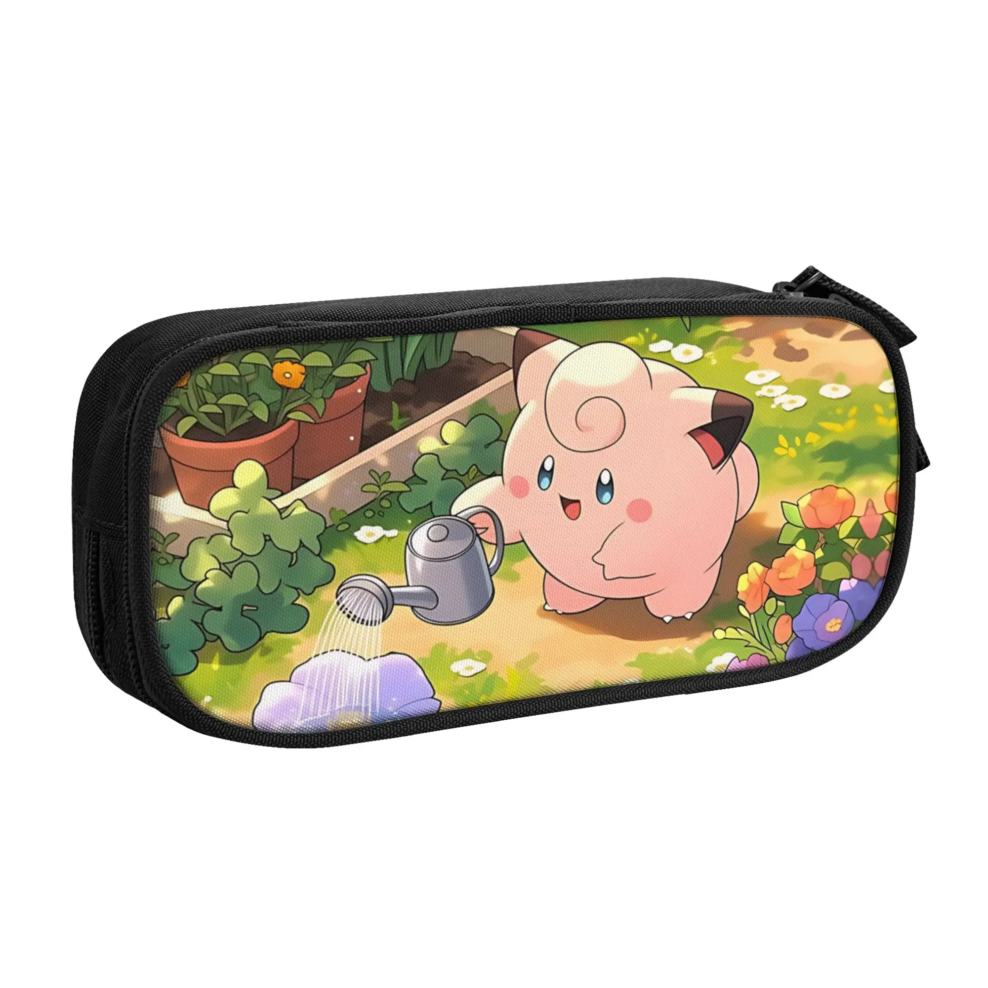 Large Capacity Bags for Child Cartoon Clefairy Garden Picnic Pattern Pokemon Lover Handheld Study Bag for Boys Gilrs Kids
