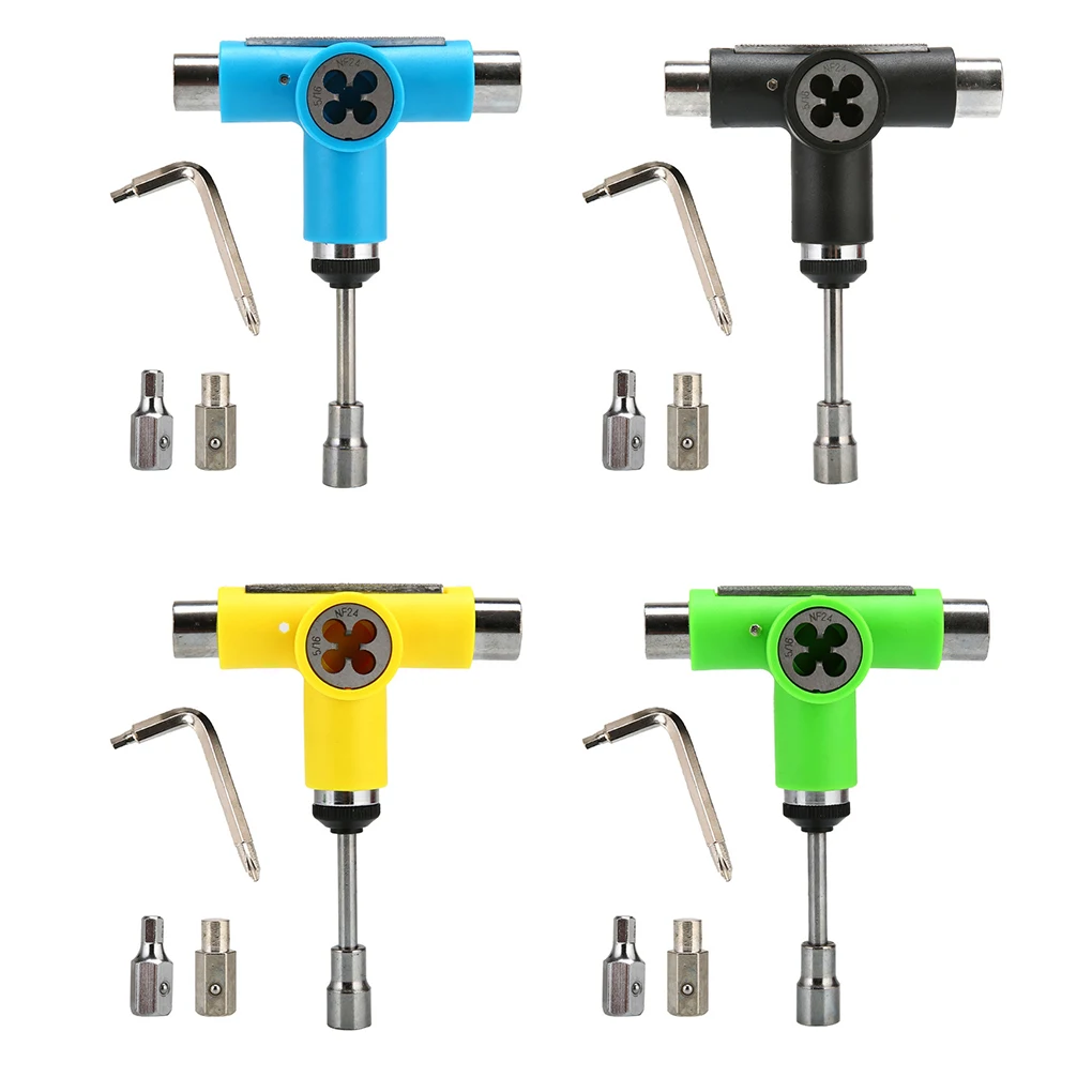 Removal Wrench T-shaped Sleeve Repair Tool Longboard Wrenches Aluminum Alloy Long-lasting Installed Screwdriver Yellow