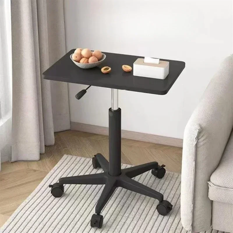 Simple And Modern Wheel Lift Table Movable Standing Workbench Home Office Computer Desk Sofa Bedside Small Side Table