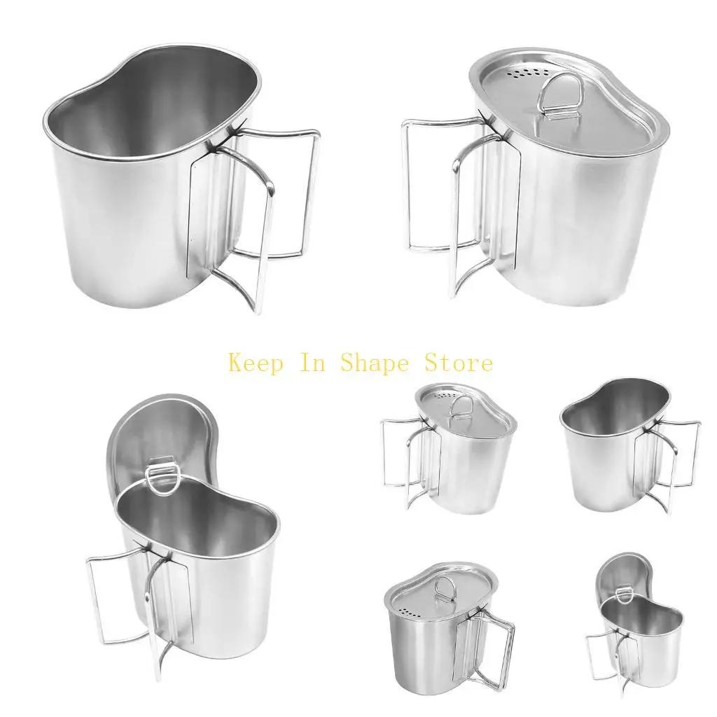 

U1JC 700 мл чашка для кемпинга из нержавеющей стали чашка для воды кофейная кружка чашка для приготовления пищи со складной и