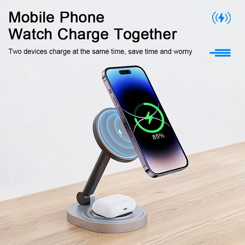 2 In 1 Magnetische Drahtlose Ladestation Für iPhone 15 14 13 Pro Max Faltbare Ladegerät Für Uhr 8 7 SE Airpods Schnelle Ladegerät Basis