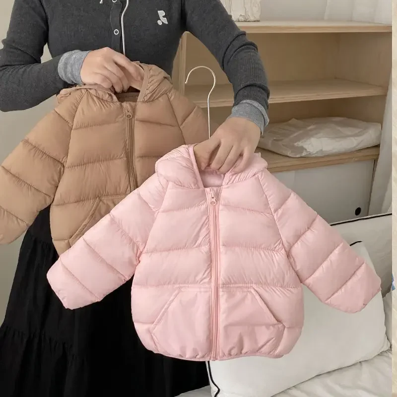 Ultra Light Puffer for Kids All Season Hooded Jacket Thin Warm Quilted Coat Boys Girls Outerwear