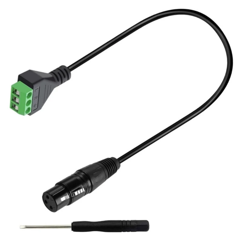  Solderless XLR 3-Core Adapter Sound Cable Replacement with Screwdriver