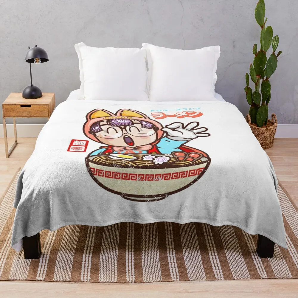 

Arale noodle ramen Throw Blanket bed plaid Vintage Soft Plush Plaid Soft Blankets