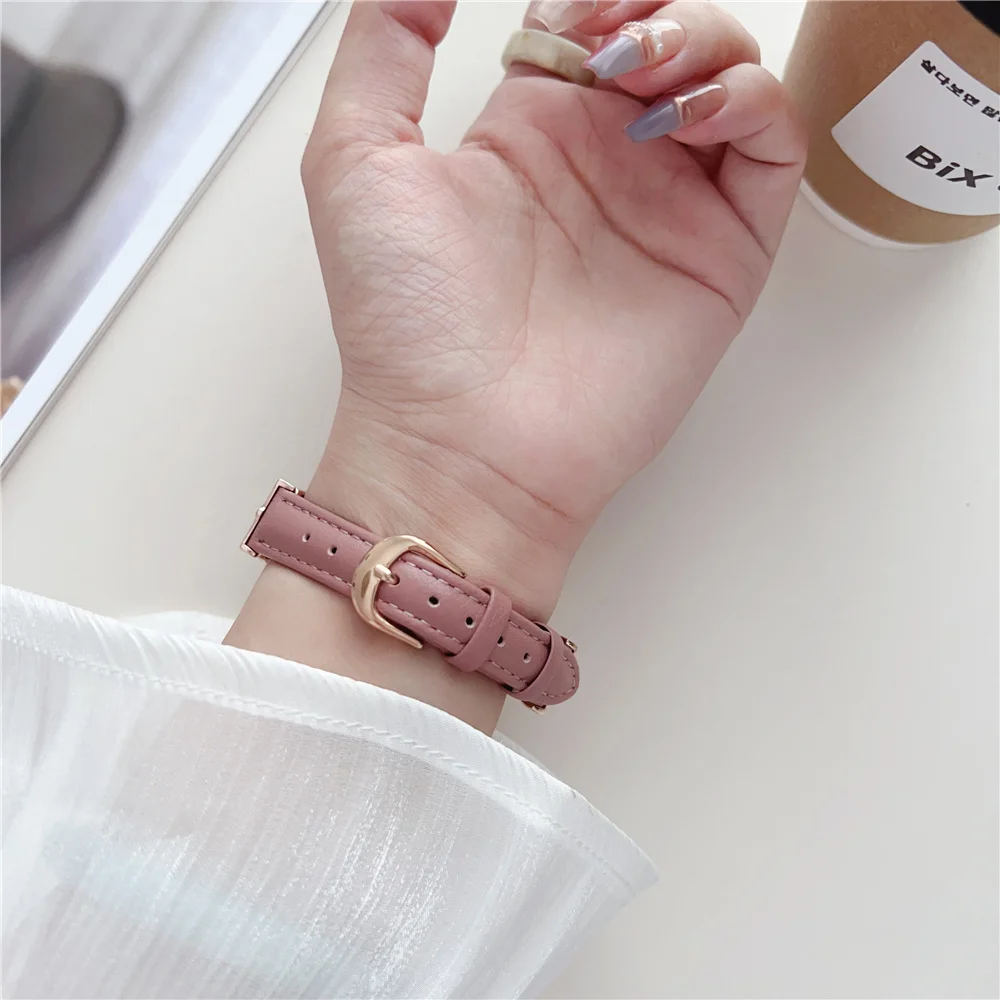 NEW Leather Wristband Strap For 2023 Xiaomi Mi Band 8 Accessories For Xiaomi Smart Wrisband Mi Band Fashion Metal Strap Detach
