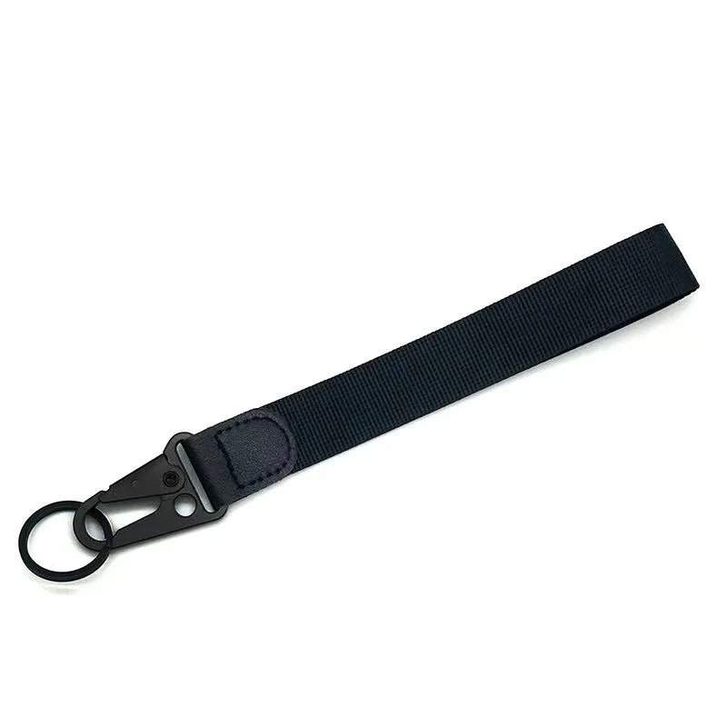Tactical Nylon Webbing Key Strap Heavy Duty Eagle Beak Carabiner Keychain Outdoor Portable Wrist Lanyard Key Ring, 2 Colors