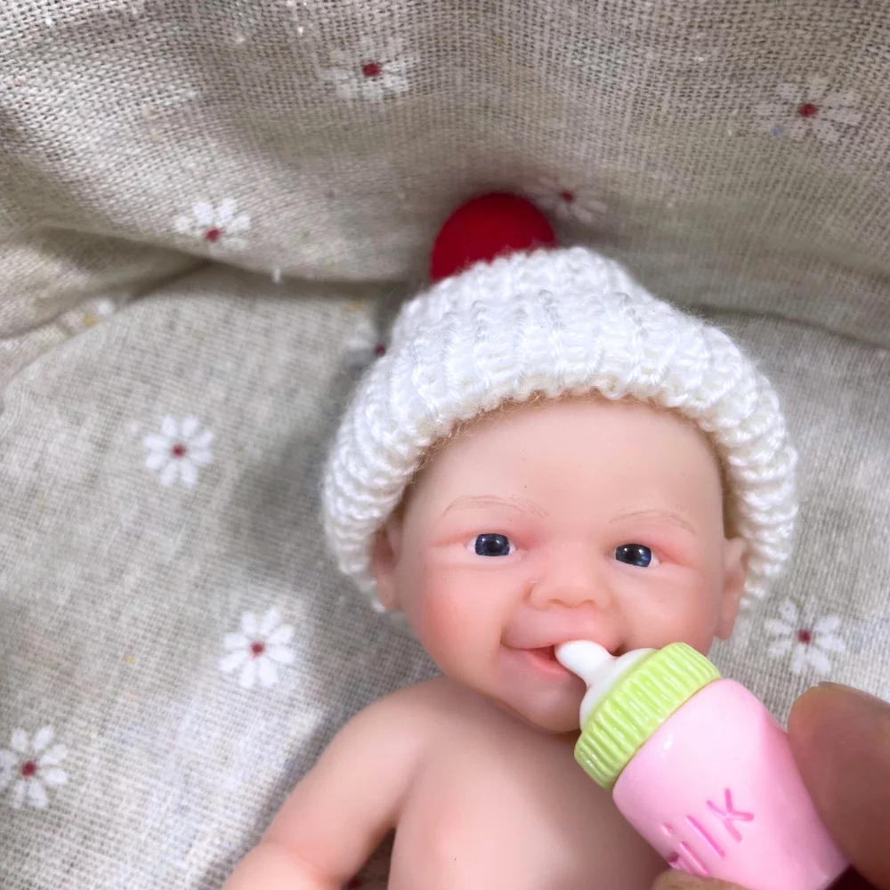 Mini 6 Inch 15CM Silicone Chubby Reborn Baby Doll Vivienne Full Soft Solid Silicone Doll Girl Birthday Christmas Gift