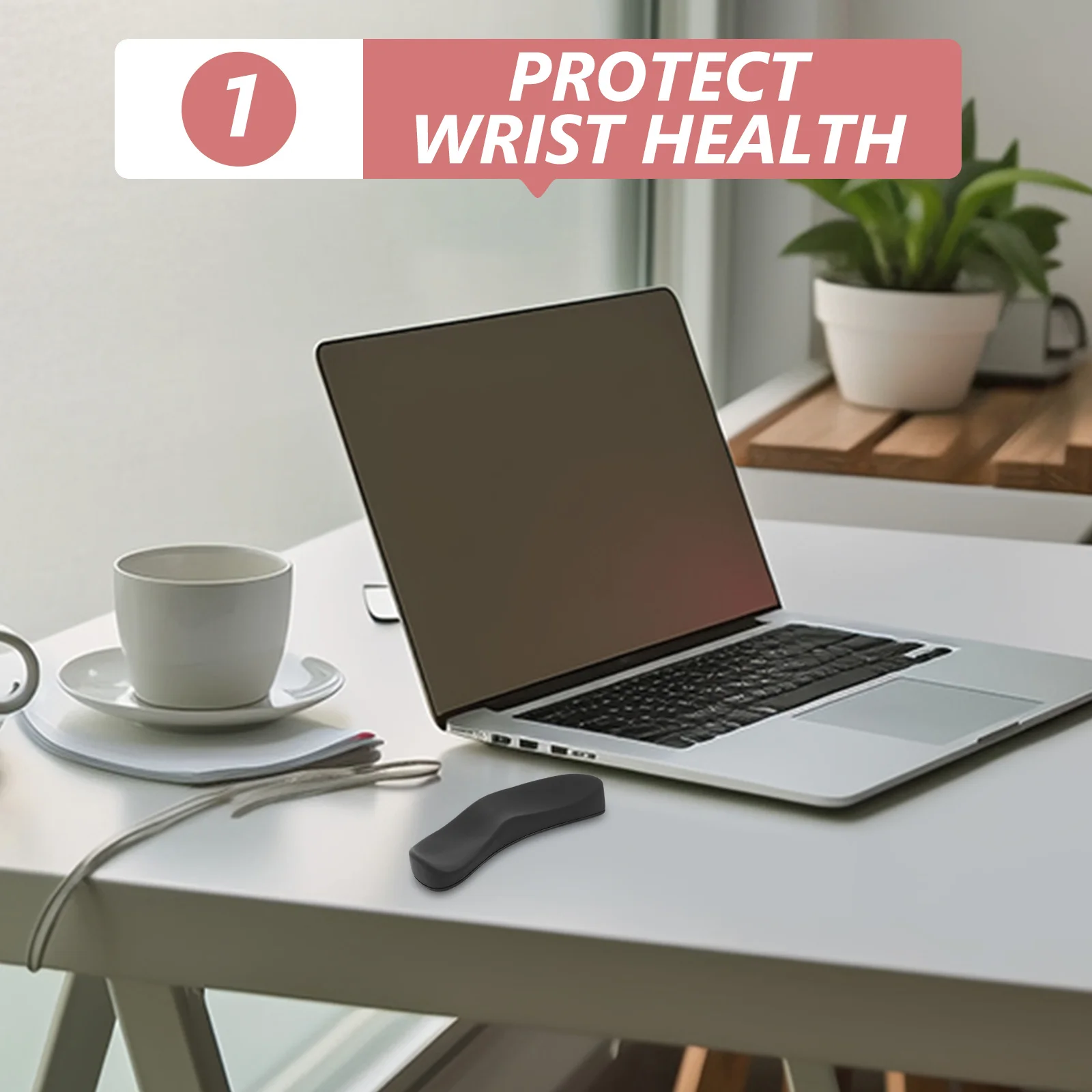 

Black Right-Hand Silicone Wrist Rest Pad Ergonomic Non-Slip Support Cushion for Office Computer Mouse Mouse Hand Injury