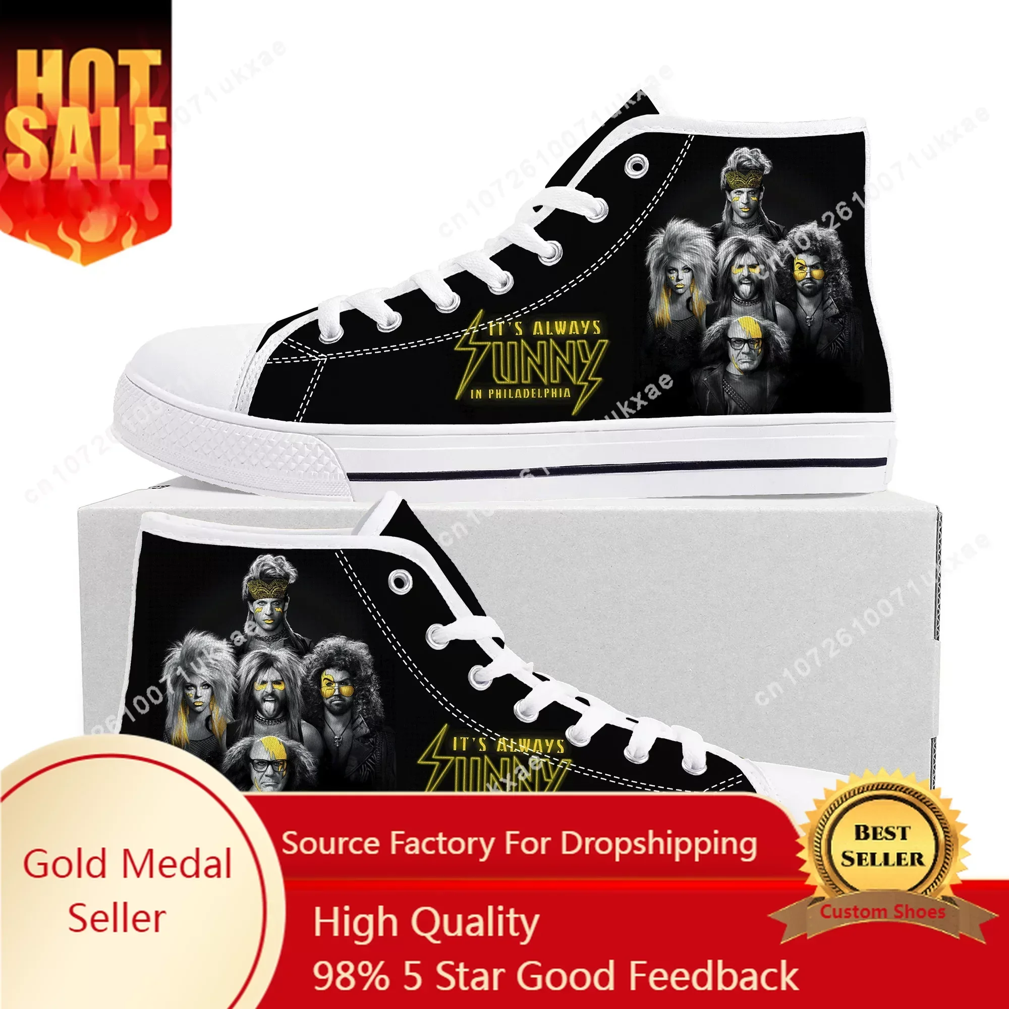 It's Always Sunny in Philadelphia  High Top Sneakers Mens Womens Teenager Frank Reynolds Canvas Sneaker Casual Shoe Custom Shoes