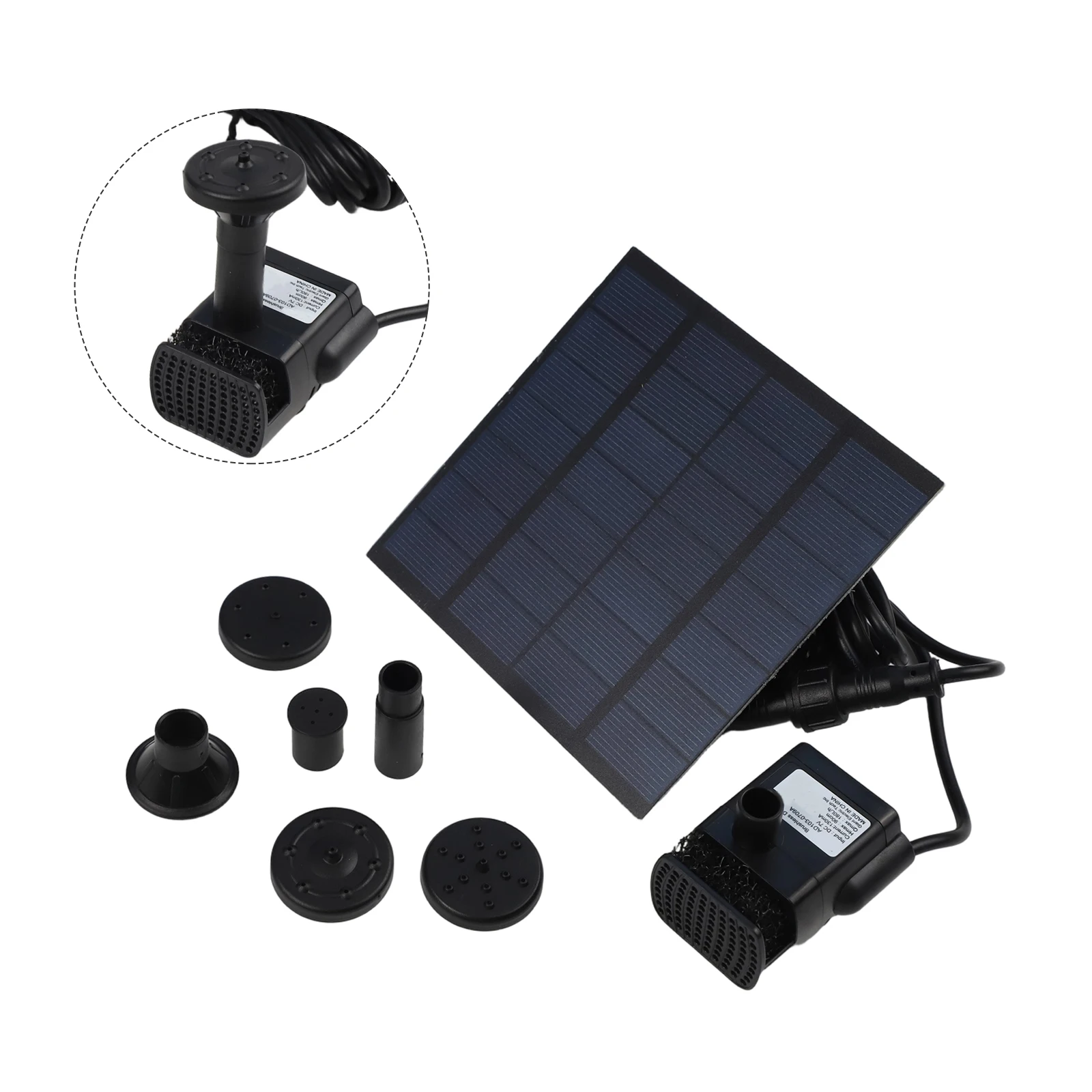 Solar Fountain Pump with Four Nozzles for Garden Water Features Solar Powered Water Pump for Outdoor Bird Baths and Fish Tanks
