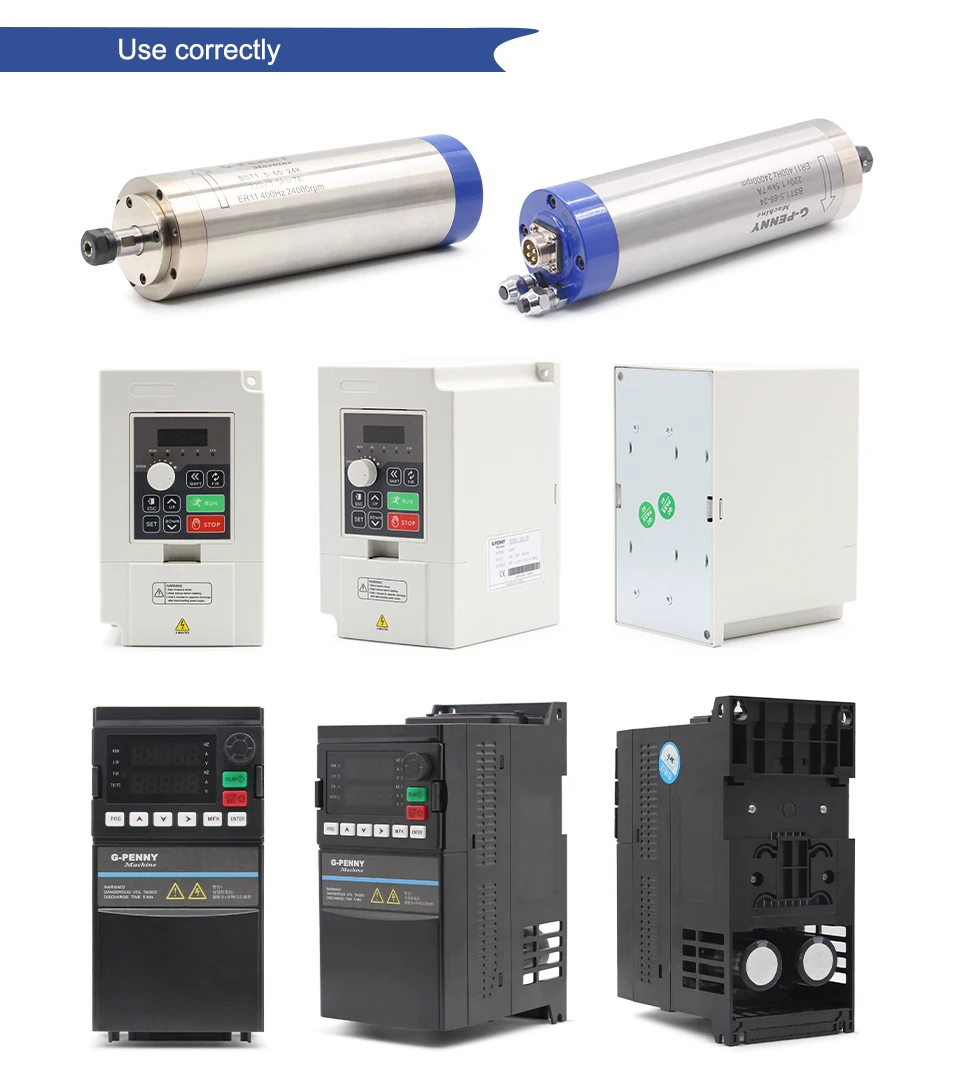 G-Penny 1,5 kW 110 V/220 V wassergekühlter CNC-Spindelmotor-Kit ER11 65 mm 4 Lager & Inverter & Halterung Gravierfräser-Zubehör – Detail 14