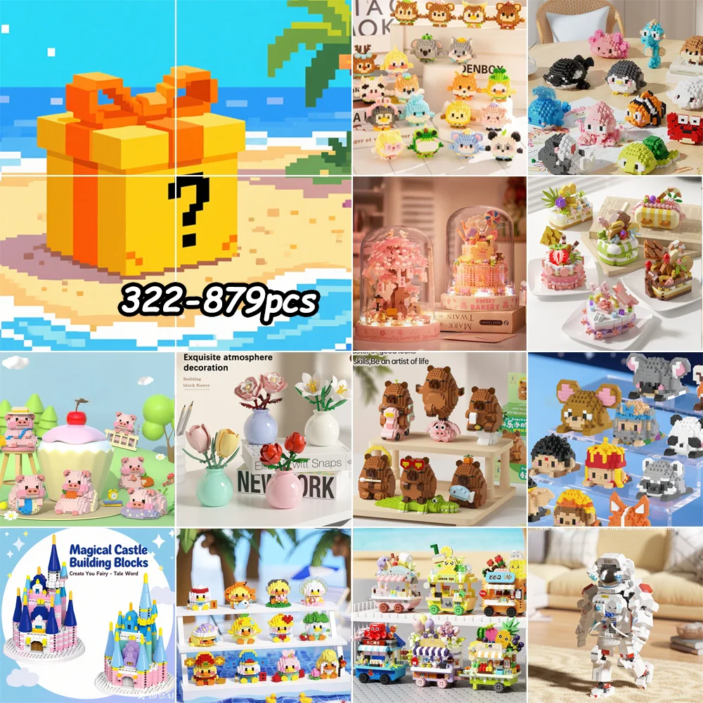 

Случайные слепочные коробки строительных блоков игрушек принесите всю развлечение сборки и разблокировка радости сборки.