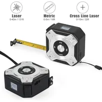 New 40/60M Laser Tape Measure Distance Meter Stainless Digital 5m Retractable Roll Cord Rangefinder 3 In 1 Laser Measuring Tool